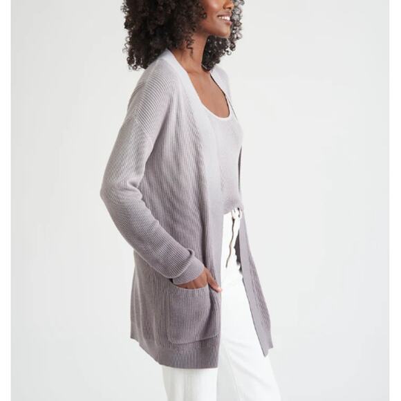 SPLENDID Viscose ANTHROPOLOGIE Purple Luna Dip Dye Cardigan Sweater Size M - Picture 3 of 10